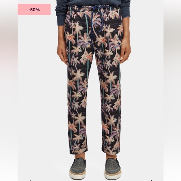 NWT$228Scotch and Soda Twilt Palm Tree Printed Pleated Chino size 30/32